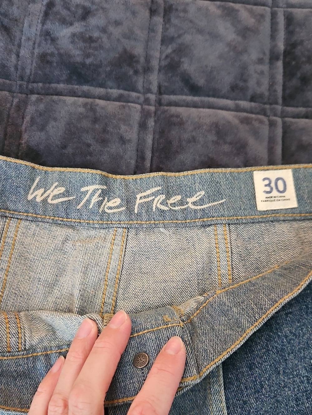 We The Free In My Element Patchwork Lace High Rise Flare Jeans Raw Hem, 30 - Picture 5 of 12